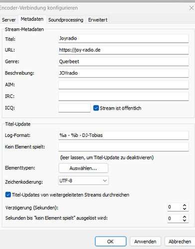 Encoder-Metadaten