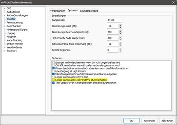 v6.3 Encoder Optionen USB-Mikrofon mit Kopfhörerbuchse, PFL über LS