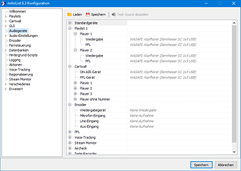 v6.3 Konfiguration Audiogeräte
