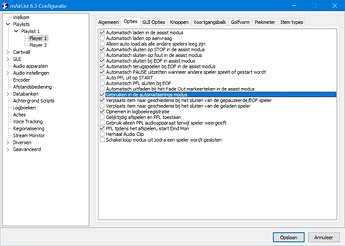 v6.3 Configuratie (nl) Player Automation