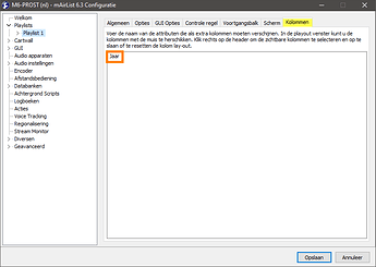 v6.3 (nl) Configuratie Kolommen PL