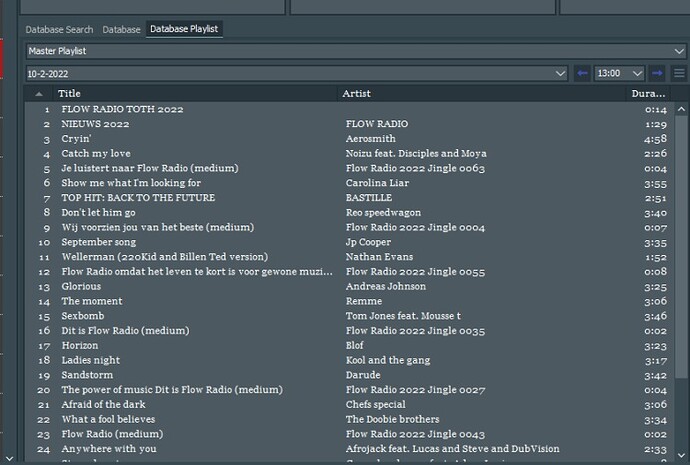 5007 Mairlist Database playlists in browser