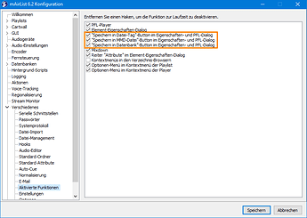 v6.2 Konfiguration aktivierte Funktionen