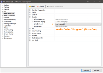 v6.3 Config (nl) Audio aparaten Encoder Line in