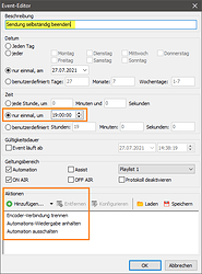 Event Sendung stoppen