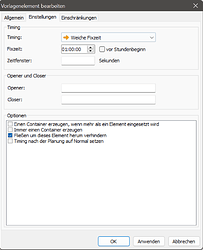 v6.3 Datenbank Stundenvorlage Vorlagenelement Auto-Float verhindern