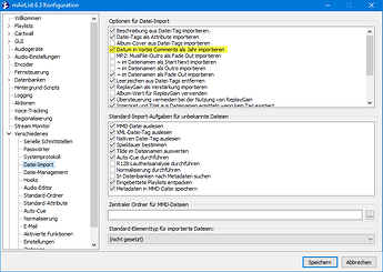 v6.3 Konfig Datei-Import Vorbis Comment