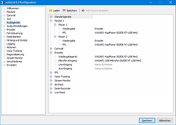 v6.3 Konfig Audiogeräte USB-Mikrofon lokale Wiedergabe