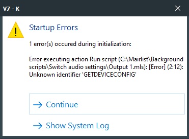 5020 Outputswitch error